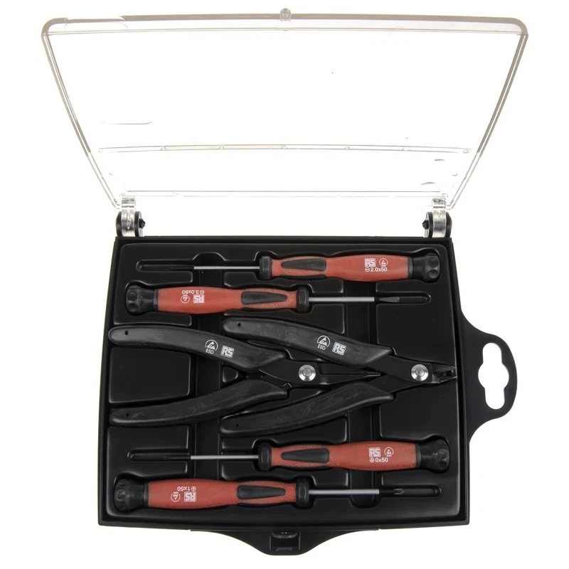 RS PRO 6 Piece ESD Tool Kit with Case 864-0870