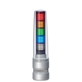 Patlite LS-7 Series Clear Signal Tower Buzzer 5 Lights 24V AC/DC Multi-Function LED with Buzzer Sounder LS7-502SFBWH-RYGBC