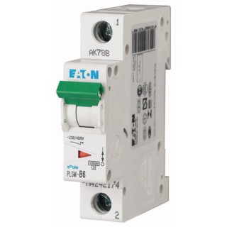 Eaton xPole Miniature Circuit Breaker, 1-Pole, 6A, Type C, 48 V DC, 10 kA Breaking Capacity 242200 PLSM-C6-MW