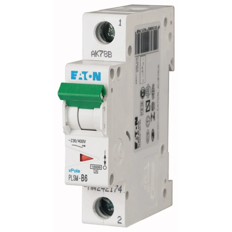 Eaton xPole Miniature Circuit Breaker, 1-Pole, 6A, Type C, 48 V DC, 10 kA Breaking Capacity 242200 PLSM-C6-MW