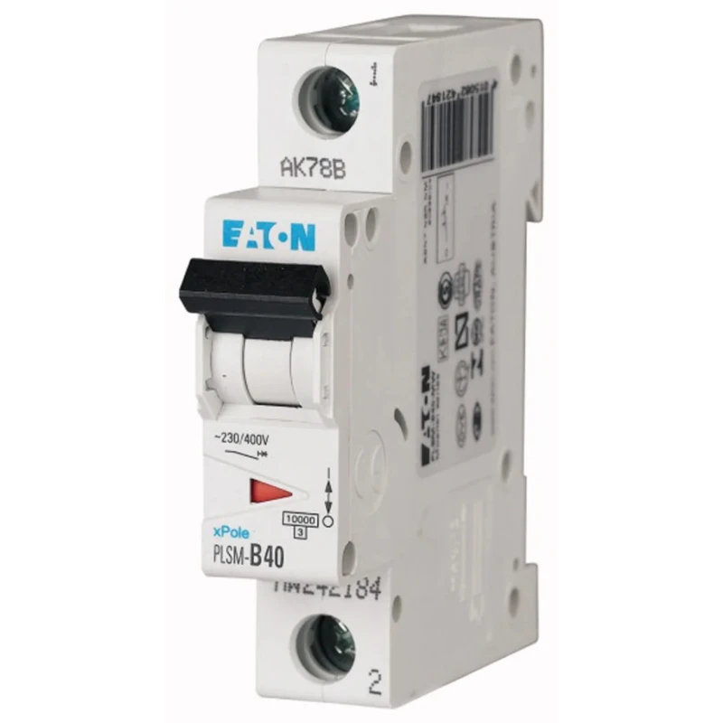 Eaton xPole Miniature Circuit Breaker 1-Pole 40A Type C 48 V dc 10 kA Breaking Capacity 242210 PLSM-C40-MW