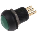 APEM IM Series Green Momentary Push Button Switch, Panel Mount, 13.6 mm Cutout, SPDT, IP67, 28 V dc IMR7Z432UL