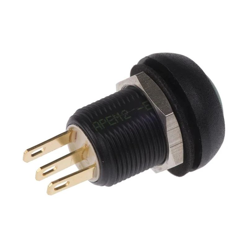 APEM IM Series Green Momentary Push Button Switch, Panel Mount, 13.6 mm Cutout, SPDT, IP67, 28 V dc IMR7Z432UL