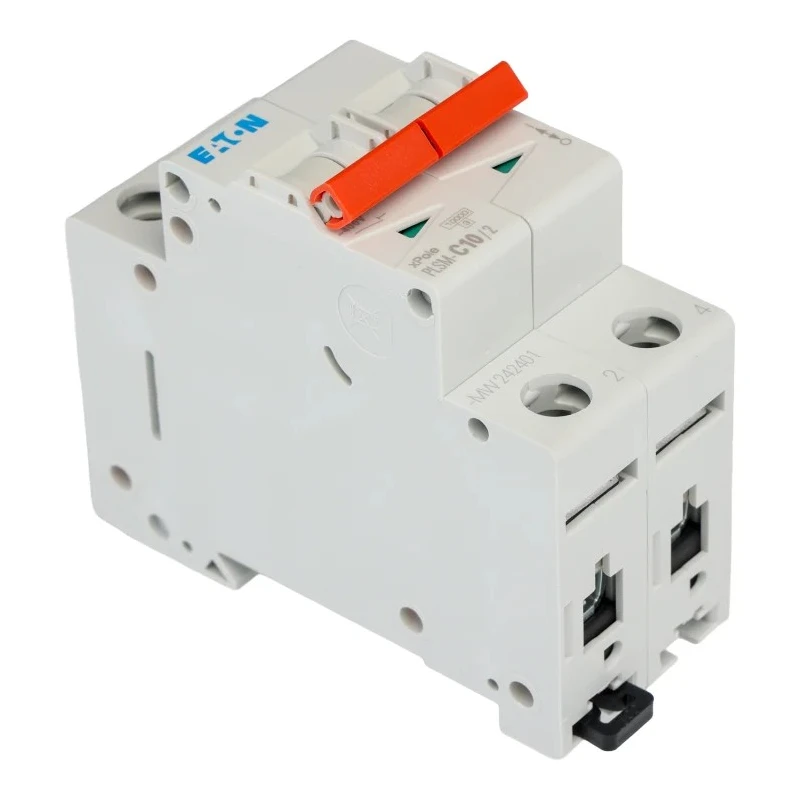 Eaton xPole PL Miniature Circuit Breaker, 2-Pole, 10A, Type C Tripping, 48 V DC, 10 kA Breaking Capacity 242401 PLSM-C10/2-MW