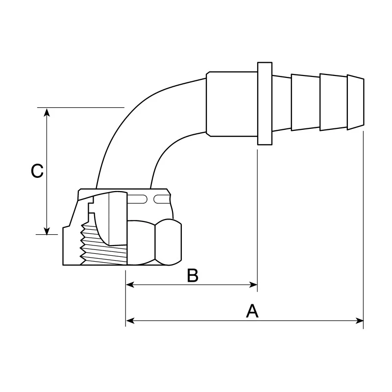 Parker Zinc Plated Steel Female Ballnose Pneumatic 3/8 in R Threaded-to-Tube Fitting 90° Elbow 3B282-6-6