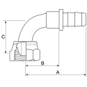 Parker Zinc Plated Steel Pneumatic Female Ballnose 90° Elbow Fitting 1/2 in R 3B282-8-8