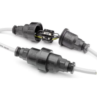 Bulgin Sealed In-Line Cable Joiner 4 Pole 10A 250V AC IP68 Rating