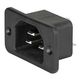 Schurter C22 Straight Panel Mount IEC Connector Male 20A 250V 3 Pole Screw Termination 6173.0003
