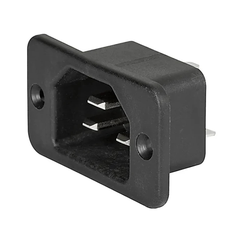 Schurter C22 Straight Panel Mount IEC Connector Male 20A 250V 3 Pole Screw Termination 6173.0003