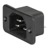 Schurter C22 Straight Panel Mount IEC Connector Male 20A 250V 3 Pole Screw Termination 6173.0003