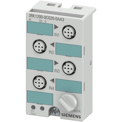 Siemens Digital I/O Module AS-I K45 3RK1200-0CQ20-0AA3, 4 Inputs, 85°C Max Operating Temperature