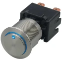 Schurter MSM 19 Series Illuminated Push Button Switch, Latching, Panel Mount, 19.1 mm Cutout, SPST, Blue 1241.6823.1114000