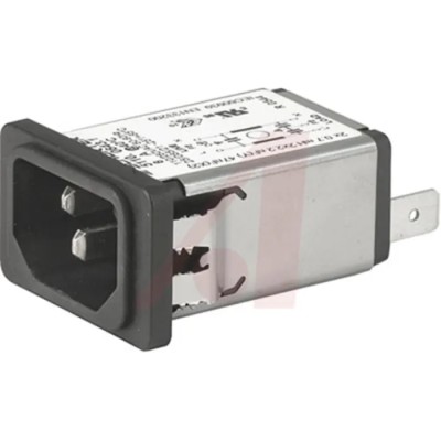Schurter IEC Connector 15A 125V AC C14 Snap-in Male Quick Connect 5110.1543.1