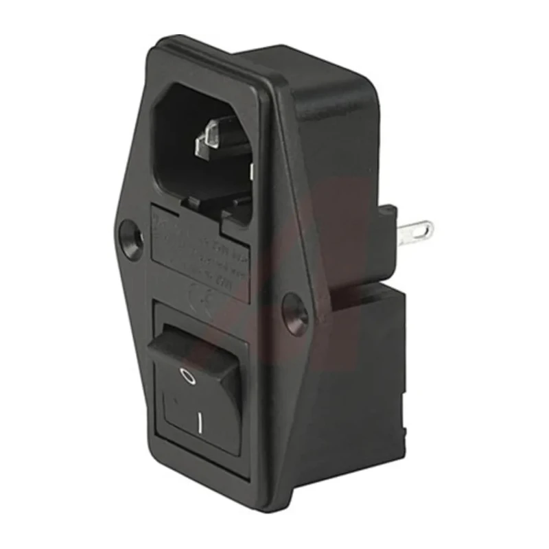 Schurter C14 Straight Panel Mount IEC Connector 10A 250V Fuse Size 5 x 20 mm 4304.6090