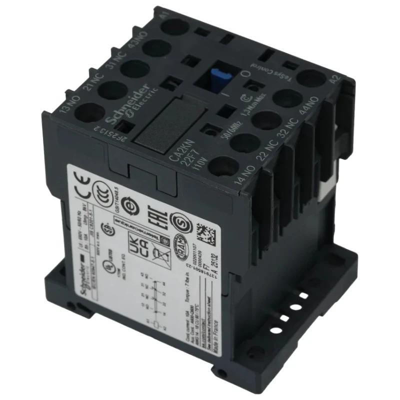Schneider Electric TeSyS CA Control Relay, 110V AC Coil Voltage, 4-Pole, 10 A Contact Current, 2 NO/2 NC Contacts CA2KN22F7