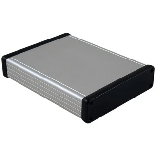 Hammond 1455 Series Silver Black Lid Aluminium Enclosure IP54 51.5 mm x 220 mm x 165 mm 
