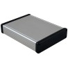 Hammond 1455 Series Silver Black Lid Aluminium Enclosure IP54 51.5 mm x 220 mm x 165 mm