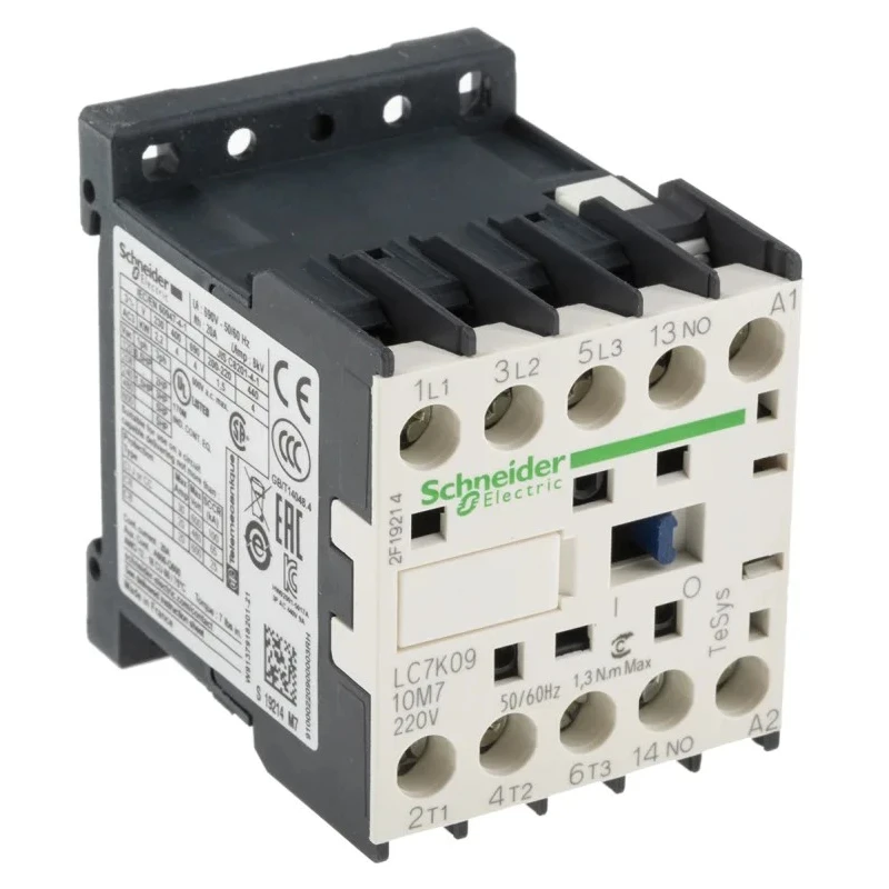 Schneider Electric TeSys K Miniature Contactor, 230V AC Coil, 3-Pole, 9A, 4 kW Power Rating LC7K0910M7
