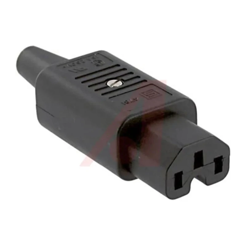 Schurter C15 Straight Cable IEC Connector, Male, 15A, 250V, Screw Termination, Model 4781.0100