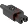 Schurter C15 Straight Cable IEC Connector, Male, 15A, 250V, Screw Termination, Model 4781.0100