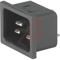 Schurter C20 Straight Snap-in IEC Connector 250V 20A Quick Connect Termination 4793.3000