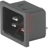 Schurter C20 Straight Snap-in IEC Connector 250V 20A Quick Connect Termination 4793.3000