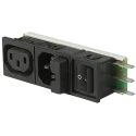 Schurter C14F Straight Snap-in IEC Connector, 250V, 10A, Fuse Size 5 x 20 mm 6432.0153.15