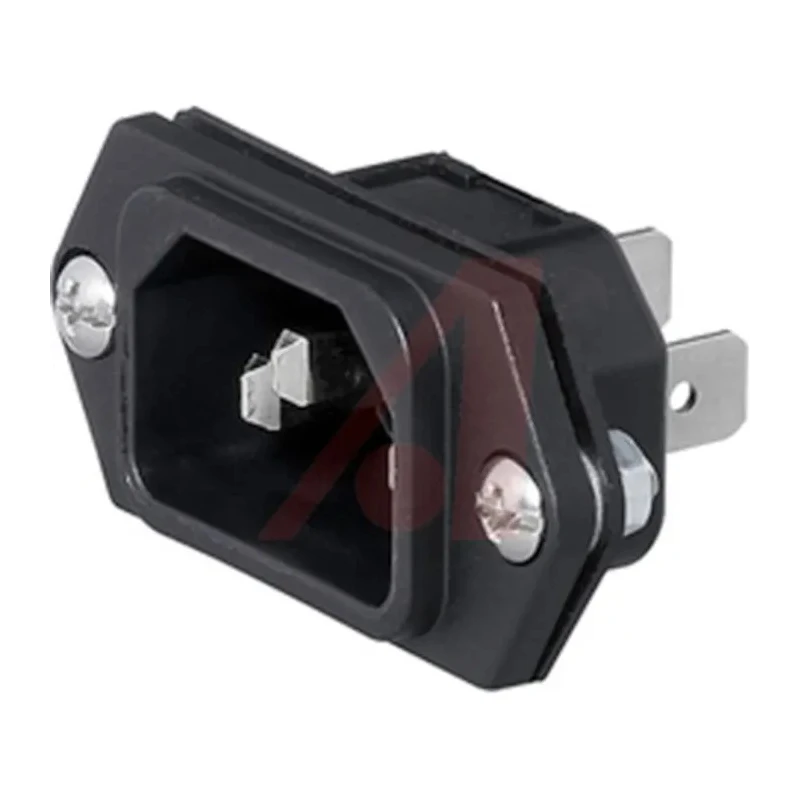 Schurter C14 Straight Panel Mount IEC Connector, 250V, 15A, Female Quick Connect 6100.3300.33