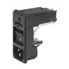 Schurter Snap-in C14 IEC Connector Female 10A, 125/250V, Straight Orientation, Quick Connect, Fuse Size 5x20 mm KD14.1101.109