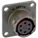 Amphenol Industrial PT Copper Alloy Straight 6 Way Panel Mount MIL Spec Circular Connector Female 1kV AC PT02A-10-6S