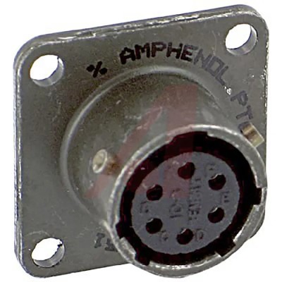 Amphenol Industrial PT Copper Alloy Straight 6 Way Panel Mount MIL Spec Circular Connector Female 1kV AC PT02A-10-6S