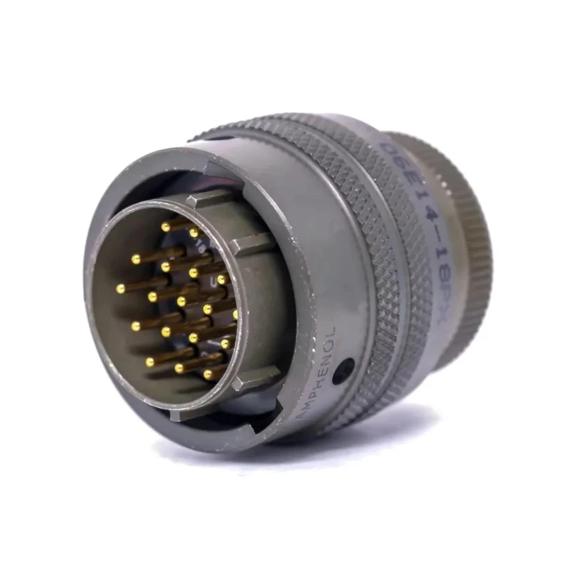Amphenol Industrial MIL Spec Circular Connector Copper Alloy Straight 19 Contacts, Male Green Cable PT06E-14-19S(SR)