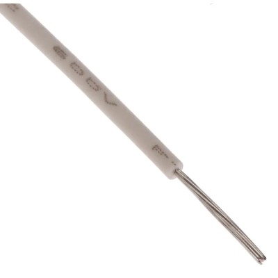 RS PRO White 0.08 mm² Hook Up Wire, 28 AWG, 7/0.12 mm Core Strands, 100 m Length, Modified Polyphenylene Ether 872-4436