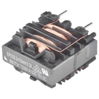 TDK 100 mH Ferrite Power Line Choke Radial Mount 300mA DC Current 6.6Ω DC Resistance 250V AC B82731T2301A020