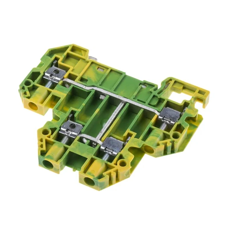 RS PRO Earth Terminal Block Yellow Green 0.2mm² to 6 mm² 2-Level Screw Termination 872-4805