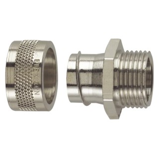 Flexicon Nickel Plated Brass Conduit Fitting, 40 mm Nominal Size, M40 Thread, IP54 Rated FSU40-M40-M