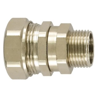 Flexicon C-S Type Nickel Plated Brass Conduit Fitting 16 mm Nominal Size, M20 Thread Size, IP65 Rated FSU16-M20-C-S