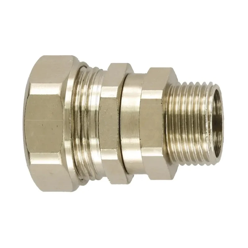 Flexicon C-S Type Nickel Plated Brass Conduit Fitting 16 mm Nominal Size, M20 Thread Size, IP65 Rated FSU16-M20-C-S