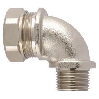 Flexicon Conduit Fitting Nickel Plated Brass 25 mm Nominal Size M16 x 1.5 Thread Size IP65 Rated FSU25-M25-C90