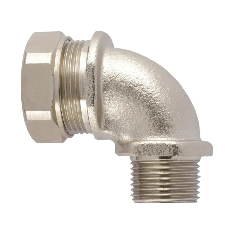 Flexicon Conduit Fitting Nickel Plated Brass 25 mm Nominal Size M16 x 1.5 Thread Size IP65 Rated FSU25-M25-C90