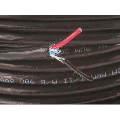 Alpha Wire Xtra-Guard 2 Performance Control Cable, 2 Cores, 0.23mm² 24 AWG, Unscreened, 30 m, Black Polyvinyl 25012 BK005