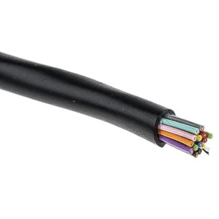 Alpha Wire Xtra-Guard 2 Performance Cable Control Cable 15 Cores 0.35mm² 22 AWG Screened Armoured Black 25199/15 BK005