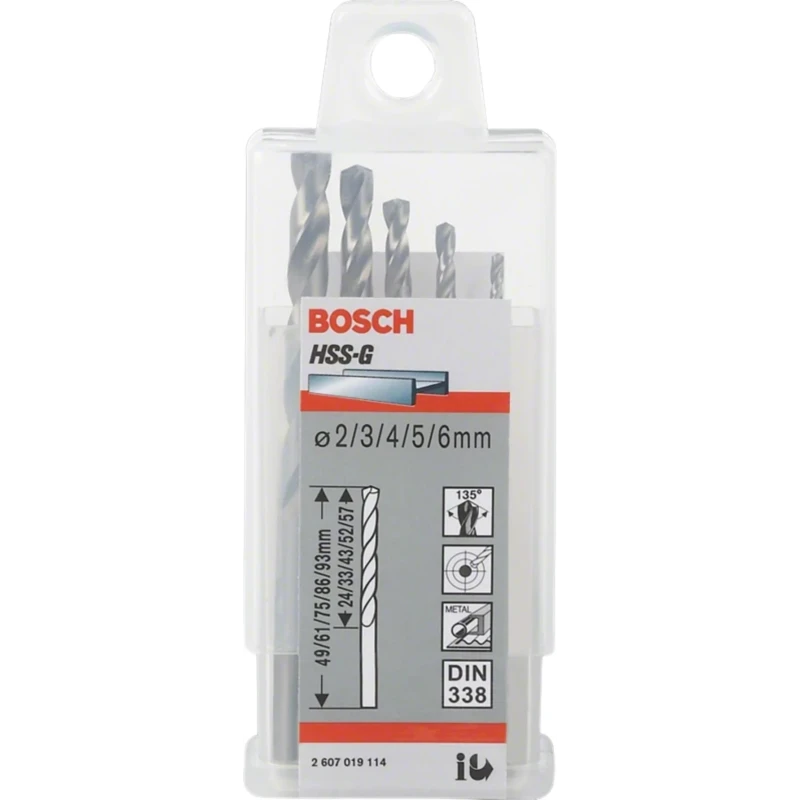 Bosch 25-Piece HSS-G Twist Drill Bit Set for Metal 1 mm Min 13 mm Max 2608587017