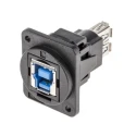 RS PRO USB Connector Panel Mount Female 1 Port USB Type B to A USB 3.0 874-1239