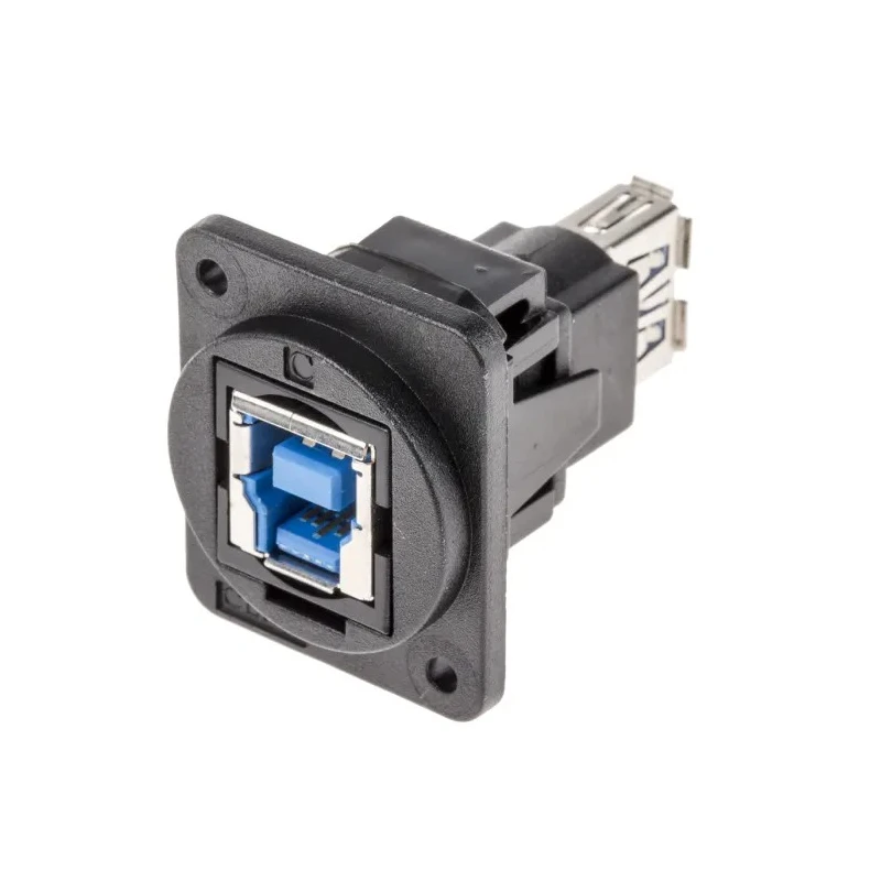 RS PRO USB Connector Panel Mount Female 1 Port USB Type B to A USB 3.0 874-1239
