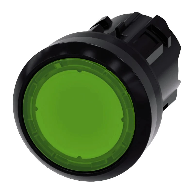 Siemens SIRIUS ACT 3SU10 Series Green Momentary Push Button Head 22 mm Cutout Plastic IP66 IP67 IP69K 3SU1001-0AB40-0AA0