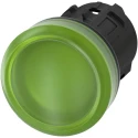 Siemens Green Pilot Light Head, 22 mm Cutout, Panel Mount, IP69K, SIRIUS ACT 3SU10 Series 3SU1001-6AA40-0AA0