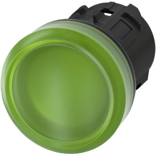 Siemens Green Pilot Light Head, 22 mm Cutout, Panel Mount, IP69K, SIRIUS ACT 3SU10 Series 3SU1001-6AA40-0AA0