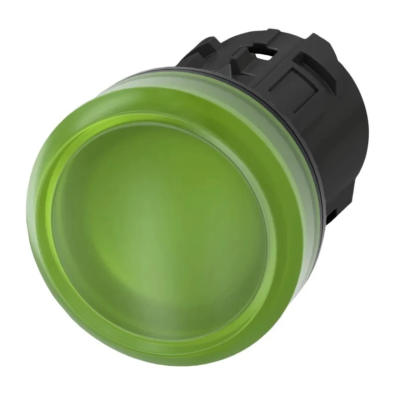 Siemens Green Pilot Light Head, 22 mm Cutout, Panel Mount, IP69K, SIRIUS ACT 3SU10 Series 3SU1001-6AA40-0AA0