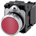 Siemens SIRIUS ACT 3SU11 Series Push Button Complete Unit, Panel Mount, 22 mm Cutout Red, SPST, IP66 3SU1150-0AB20-1CA0